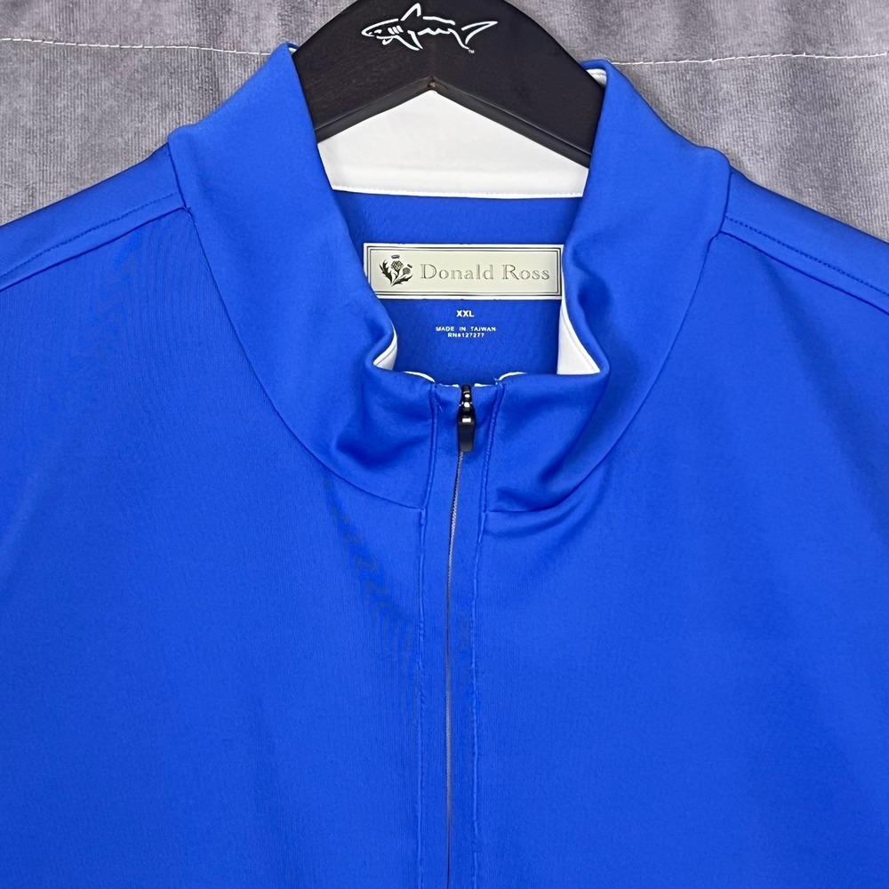 Donald Ross Golf Vest Mens XXL Blue Excellent 1/4 Zip Sleeveless Pullover